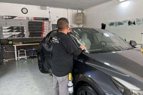 Tesla windshield Tint Install